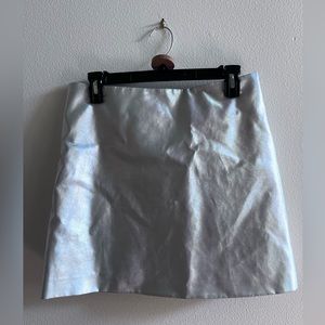 Silver metallic mini skirt